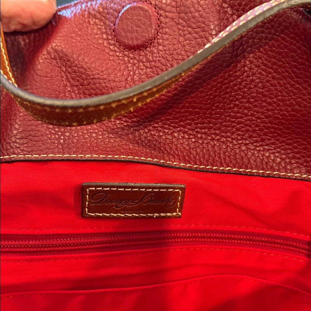 Dooney & Bourke Deep Red, Unstructured Leather Shoulder Bag - Picture 3 of 6